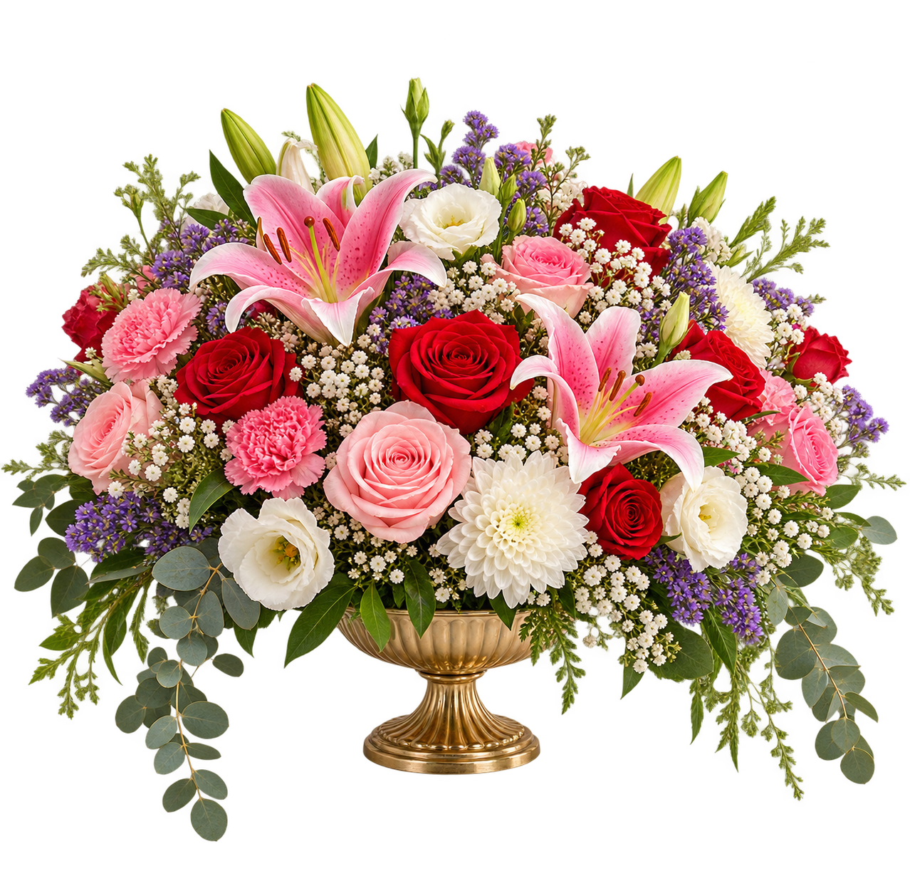 Mixed flower table centrepiece